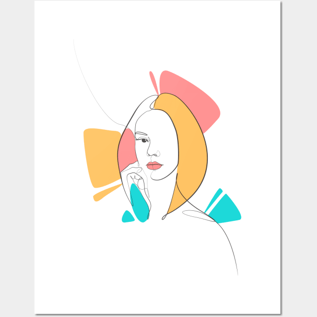 Aesthetic Minimalist women lineart Wall Art by obineco